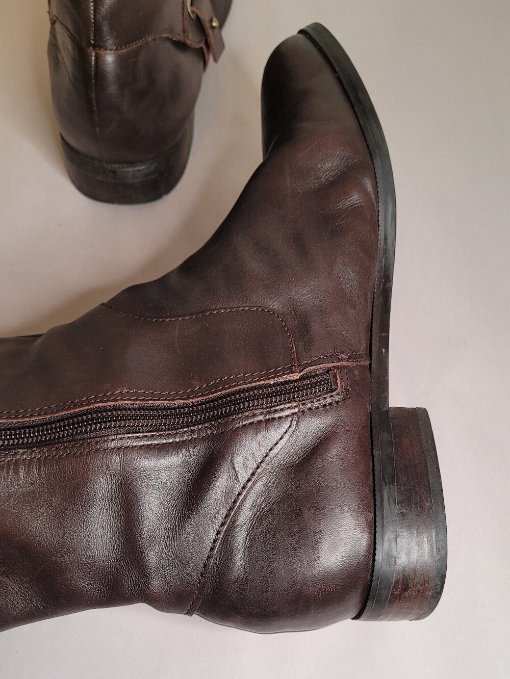 Etienne Aigner E-Gilbert Brown Leather Riding Boots Size 10 - Picture 8 of 12